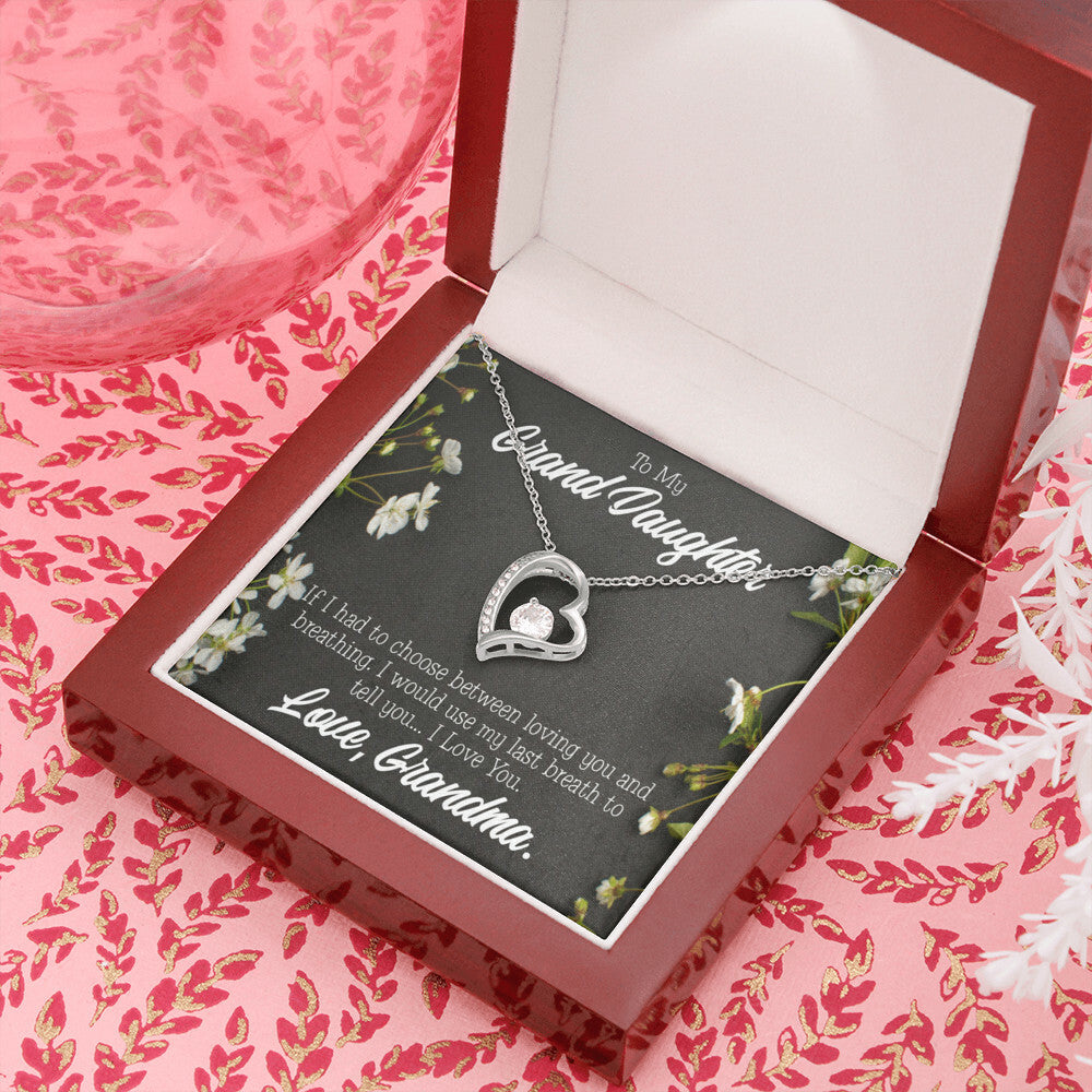 To My Granddaughter Last Breath Grandma Forever Necklace w Message Card-Express Your Love Gifts
