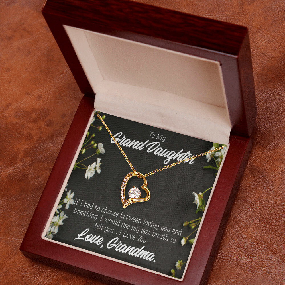 To My Granddaughter Last Breath Grandma Forever Necklace w Message Card-Express Your Love Gifts