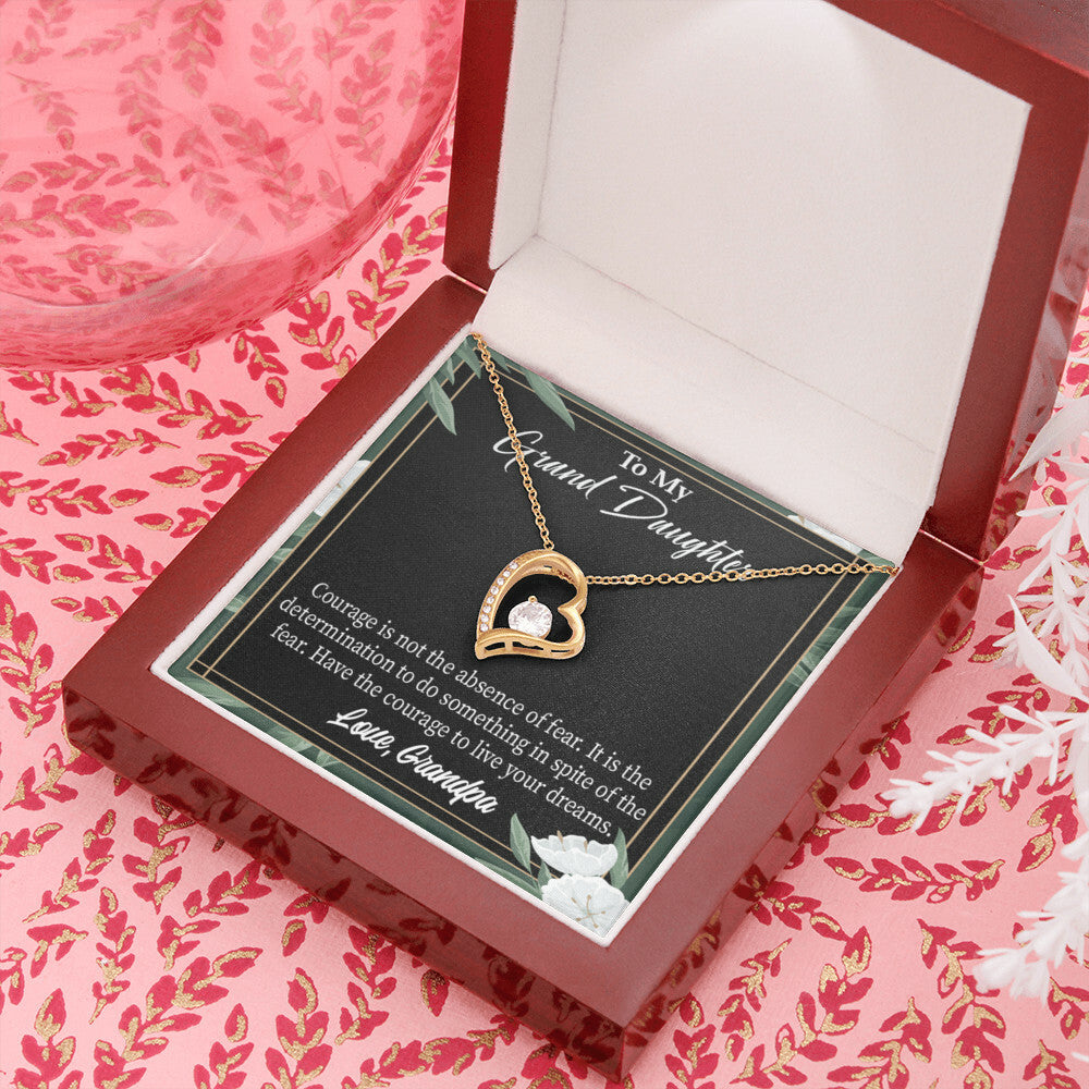 To My Granddaughter Live Your Dreams Forever Necklace w Message Card-Express Your Love Gifts