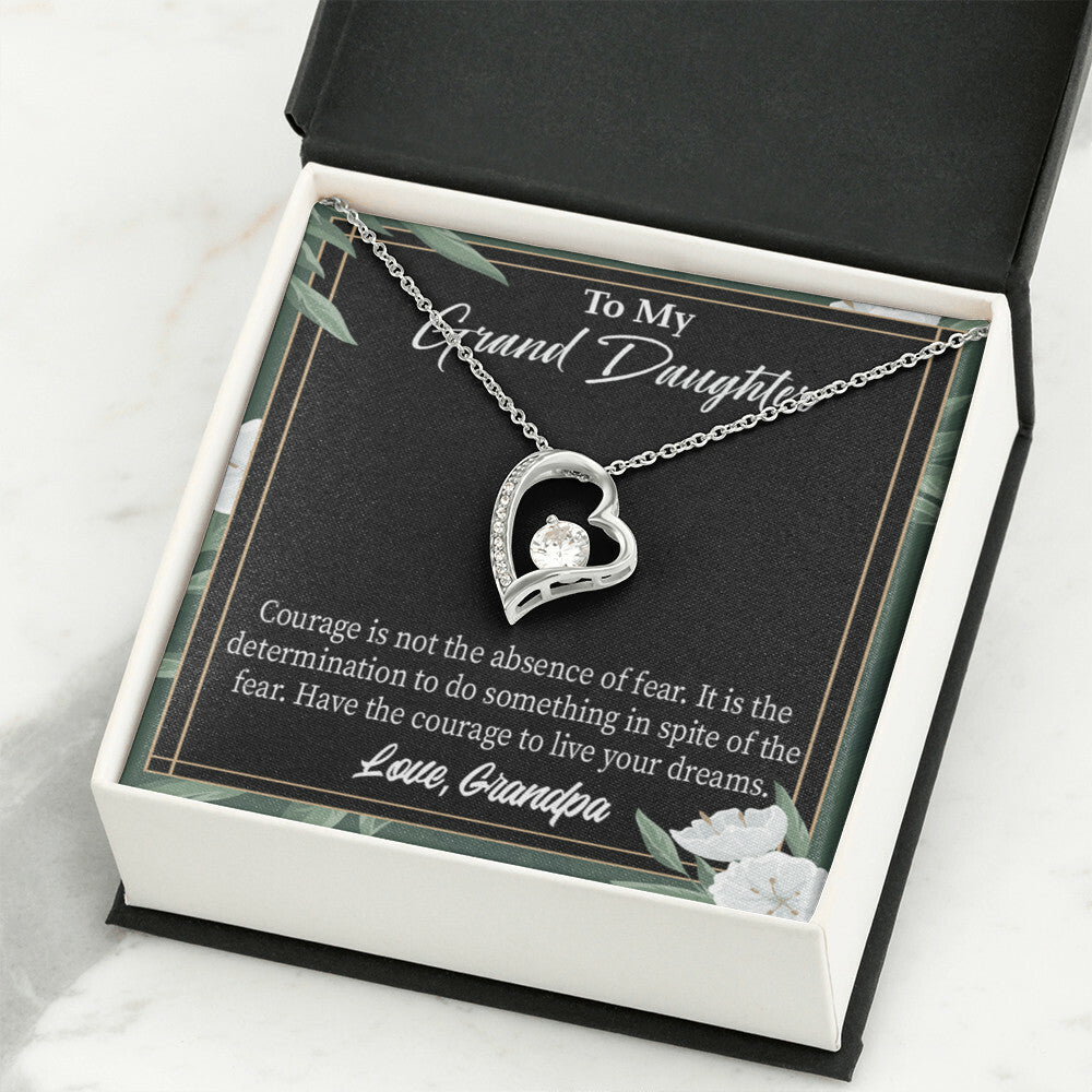 To My Granddaughter Live Your Dreams Forever Necklace w Message Card-Express Your Love Gifts