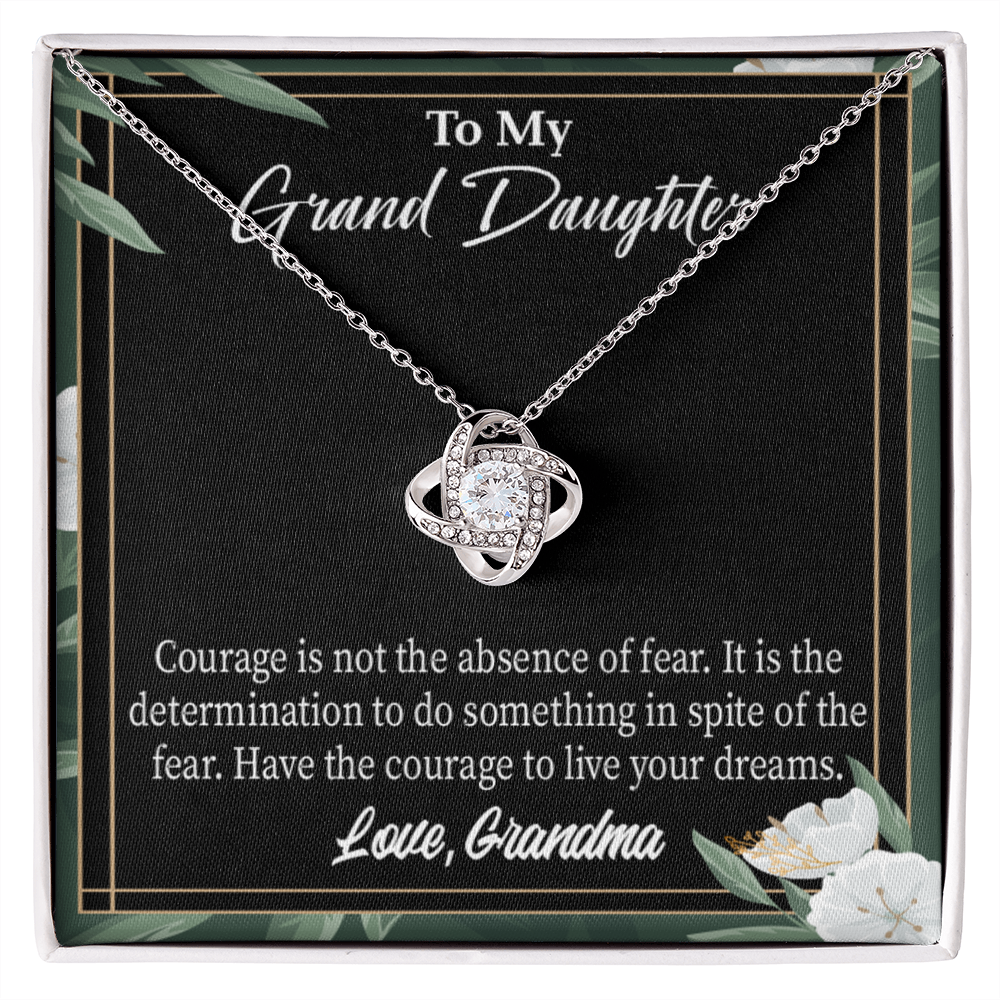 To My Granddaughter Live Your Dreams From Grandma Infinity Knot Necklace Message Card-Express Your Love Gifts