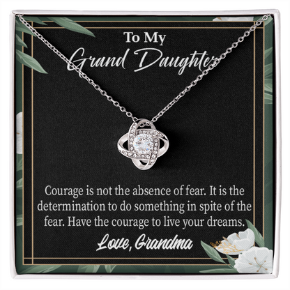 To My Granddaughter Live Your Dreams From Grandma Infinity Knot Necklace Message Card-Express Your Love Gifts