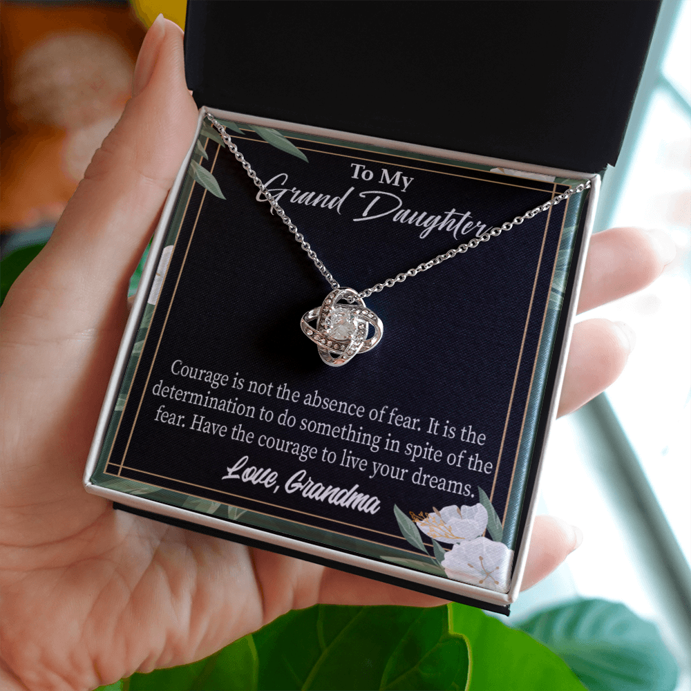 To My Granddaughter Live Your Dreams From Grandma Infinity Knot Necklace Message Card-Express Your Love Gifts