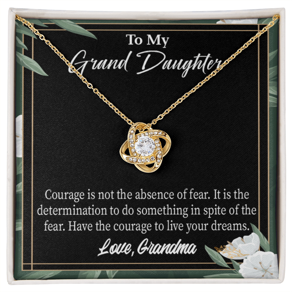 To My Granddaughter Live Your Dreams From Grandma Infinity Knot Necklace Message Card-Express Your Love Gifts