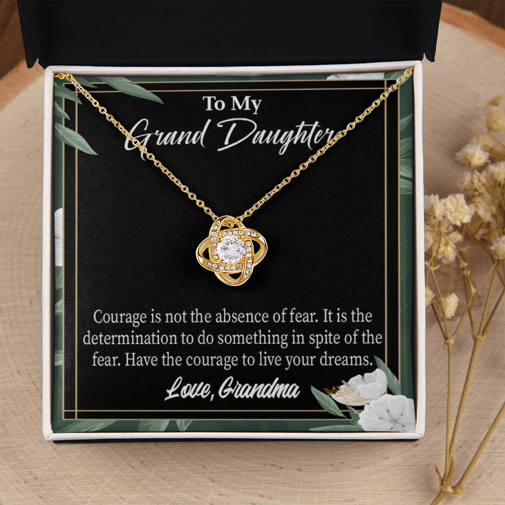To My Granddaughter Live Your Dreams From Grandma Infinity Knot Necklace Message Card-Express Your Love Gifts