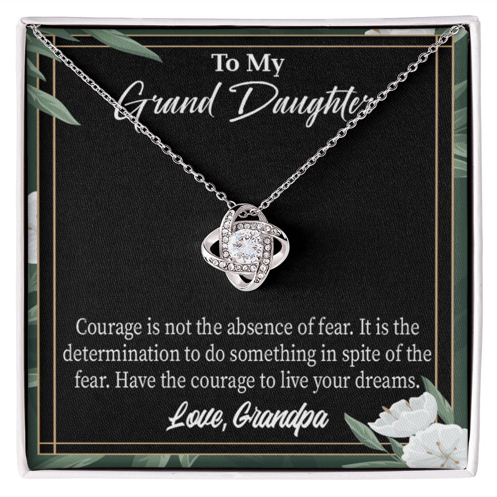 To My Granddaughter Live Your Dreams From Grandpa Infinity Knot Necklace Message Card-Express Your Love Gifts