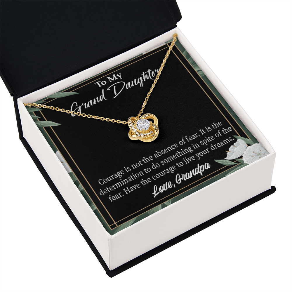 To My Granddaughter Live Your Dreams From Grandpa Infinity Knot Necklace Message Card-Express Your Love Gifts