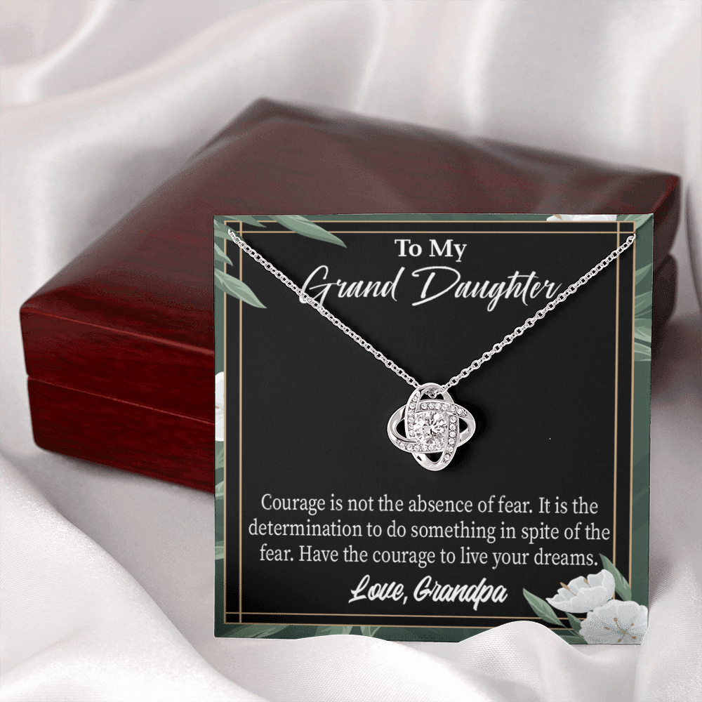 To My Granddaughter Live Your Dreams From Grandpa Infinity Knot Necklace Message Card-Express Your Love Gifts