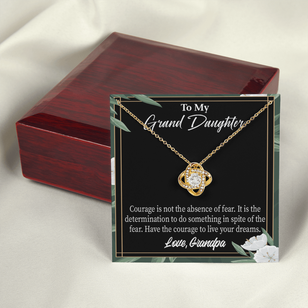 To My Granddaughter Live Your Dreams From Grandpa Infinity Knot Necklace Message Card-Express Your Love Gifts