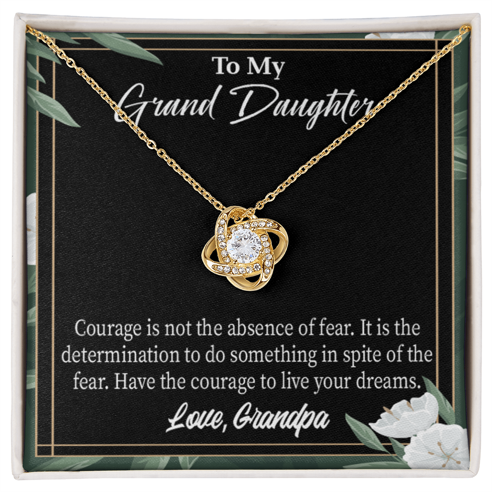 To My Granddaughter Live Your Dreams From Grandpa Infinity Knot Necklace Message Card-Express Your Love Gifts