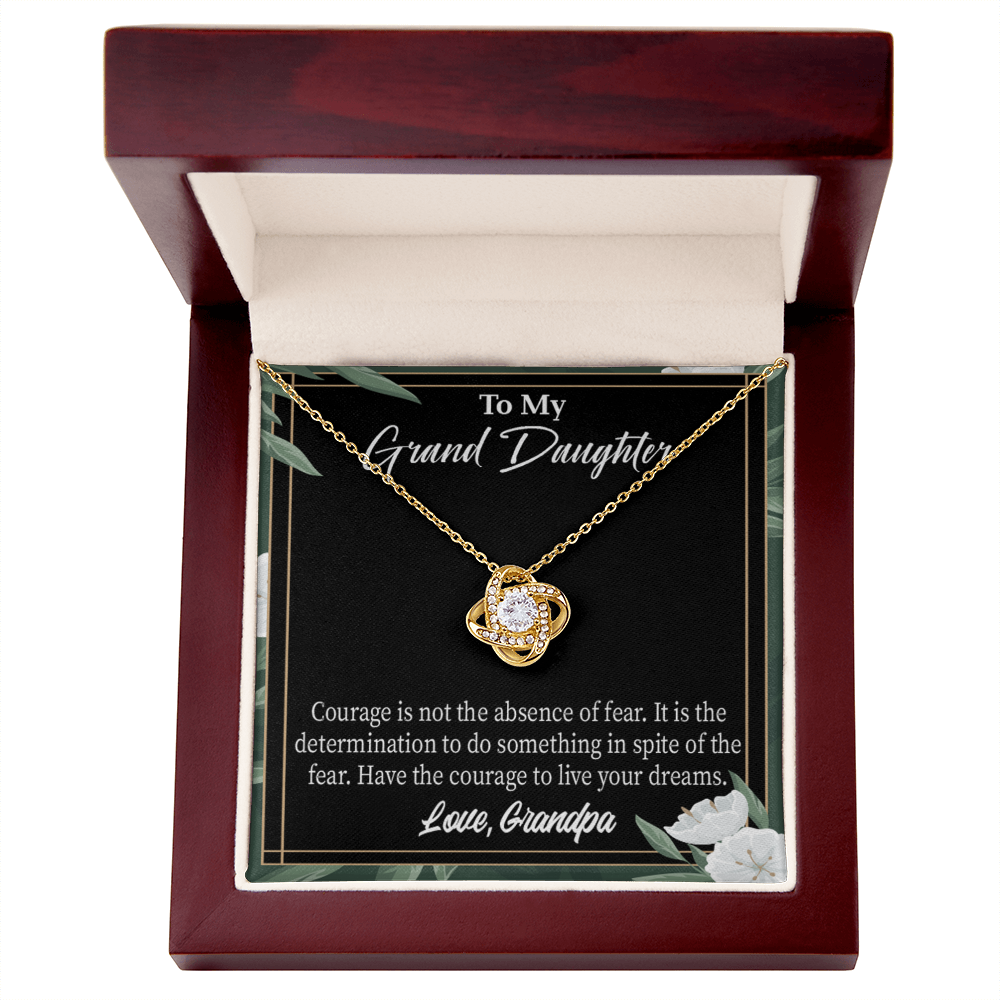 To My Granddaughter Live Your Dreams From Grandpa Infinity Knot Necklace Message Card-Express Your Love Gifts