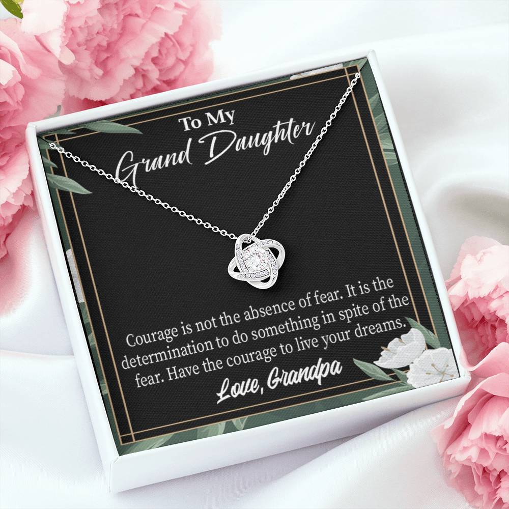 To My Granddaughter Live Your Dreams From Grandpa Infinity Knot Necklace Message Card-Express Your Love Gifts