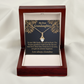 To My Granddaughter Love Means A Grandchild Alluring Ribbon Necklace Message Card-Express Your Love Gifts