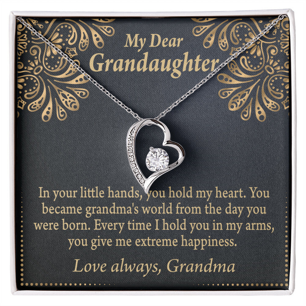 To My Granddaughter Love Means A Grandchild Forever Necklace w Message Card-Express Your Love Gifts