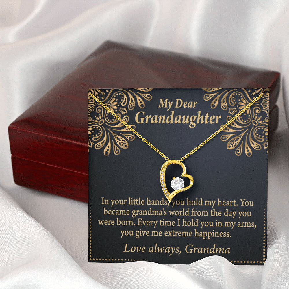 To My Granddaughter Love Means A Grandchild Forever Necklace w Message Card-Express Your Love Gifts