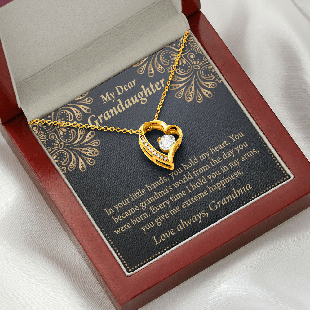 To My Granddaughter Love Means A Grandchild Forever Necklace w Message Card-Express Your Love Gifts