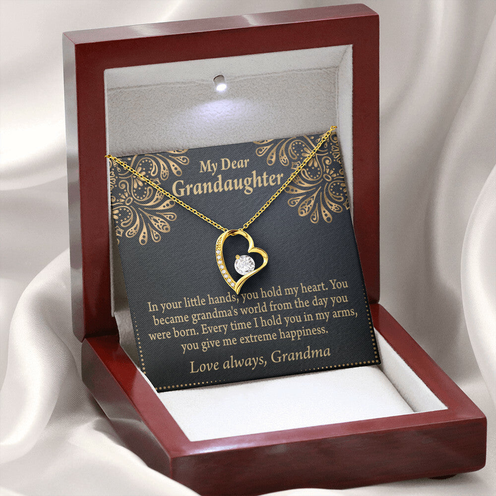 To My Granddaughter Love Means A Grandchild Forever Necklace w Message Card-Express Your Love Gifts