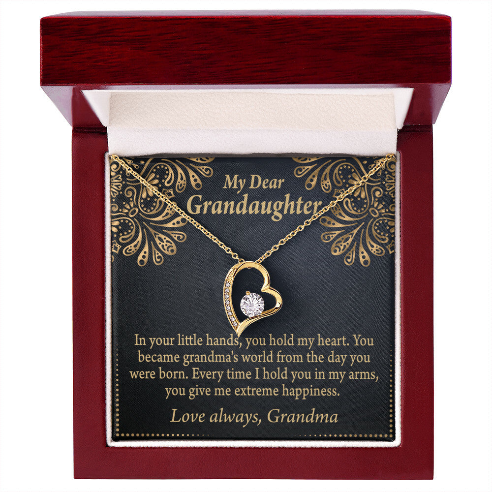 To My Granddaughter Love Means A Grandchild Forever Necklace w Message Card-Express Your Love Gifts