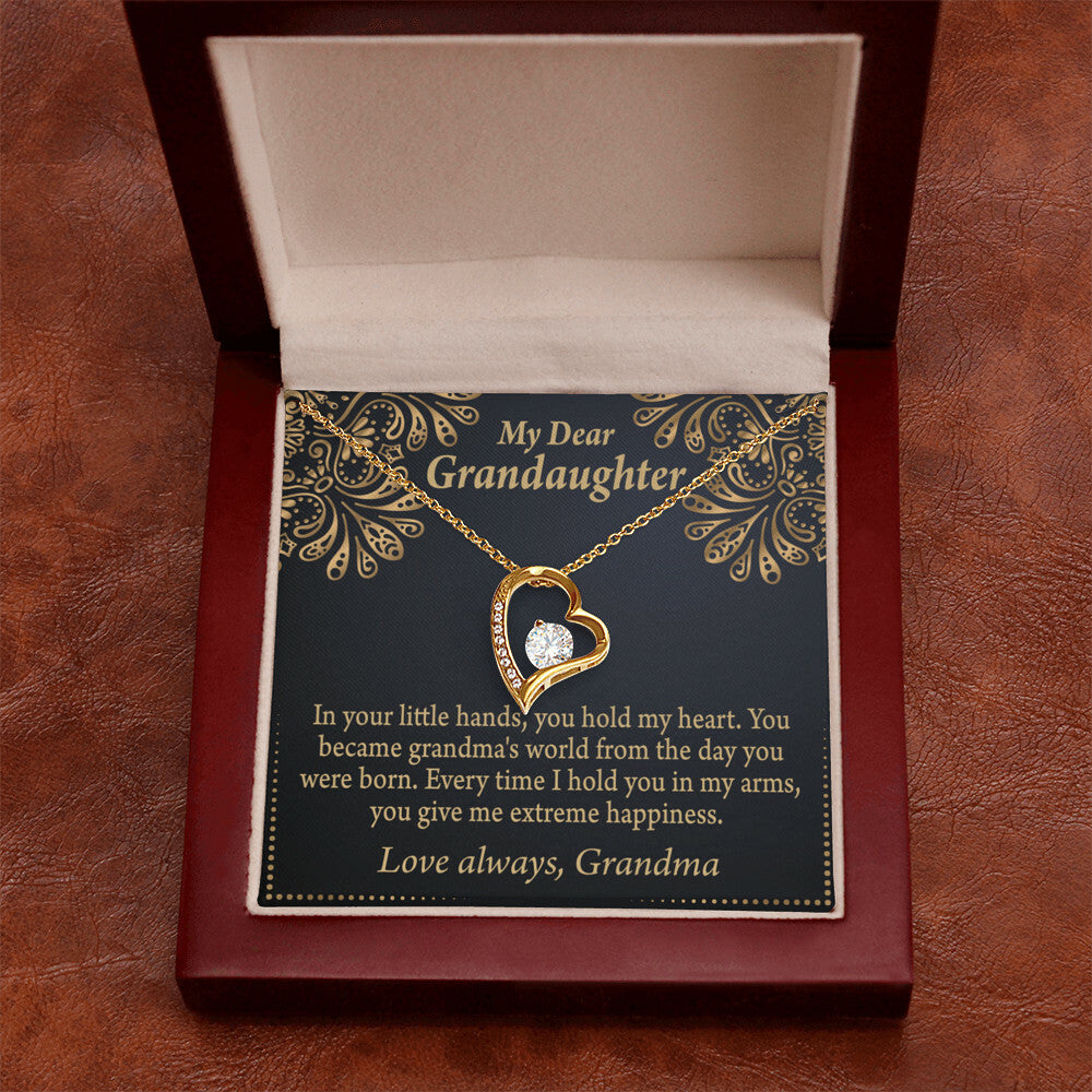 To My Granddaughter Love Means A Grandchild Forever Necklace w Message Card-Express Your Love Gifts