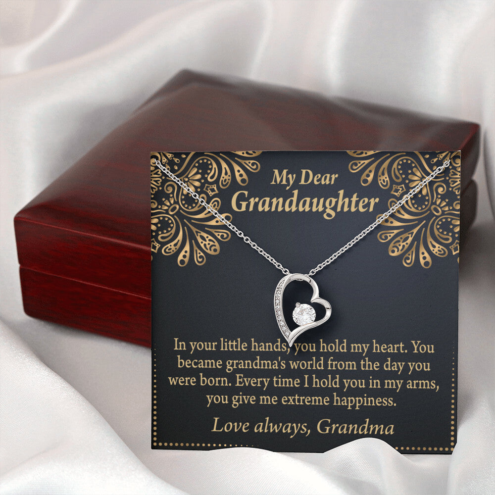 To My Granddaughter Love Means A Grandchild Forever Necklace w Message Card-Express Your Love Gifts