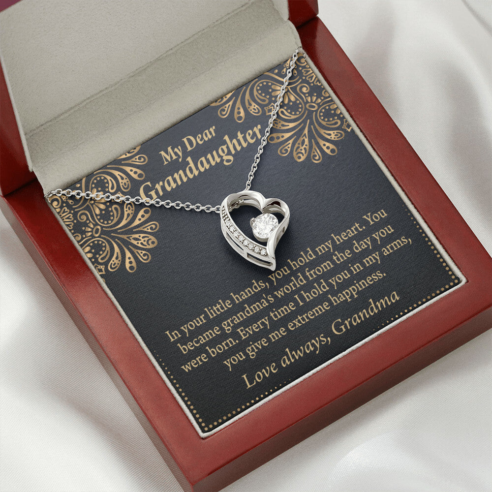 To My Granddaughter Love Means A Grandchild Forever Necklace w Message Card-Express Your Love Gifts