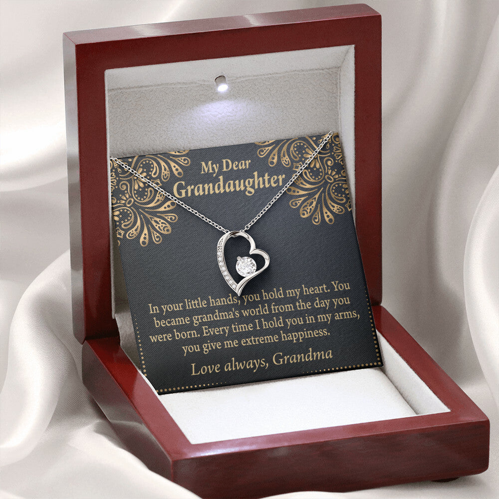 To My Granddaughter Love Means A Grandchild Forever Necklace w Message Card-Express Your Love Gifts