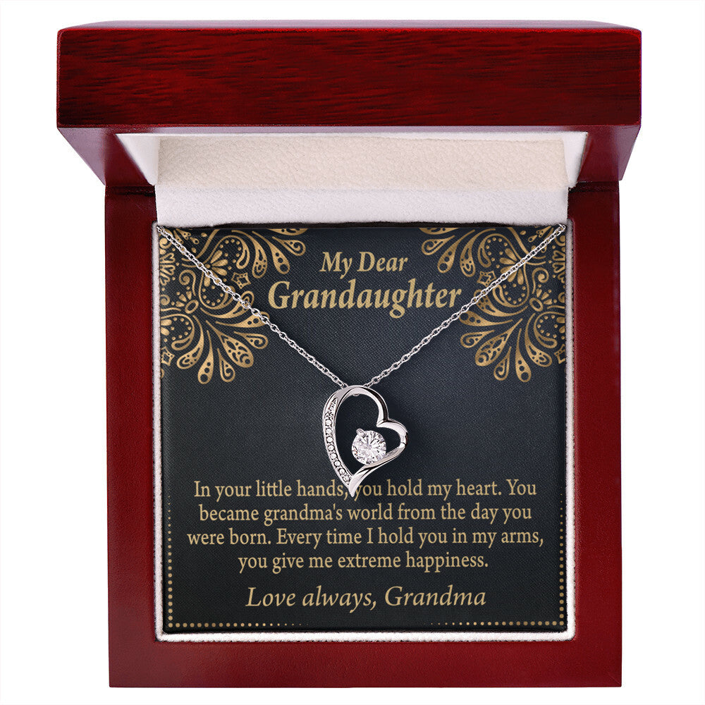 To My Granddaughter Love Means A Grandchild Forever Necklace w Message Card-Express Your Love Gifts