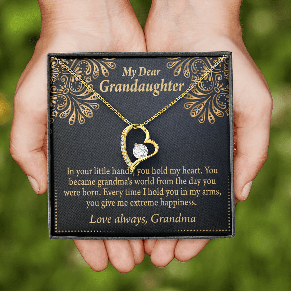To My Granddaughter Love Means A Grandchild Forever Necklace w Message Card-Express Your Love Gifts