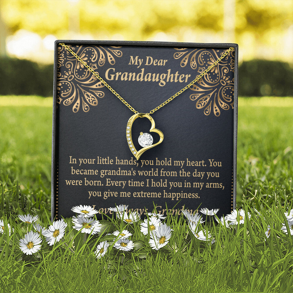 To My Granddaughter Love Means A Grandchild Forever Necklace w Message Card-Express Your Love Gifts