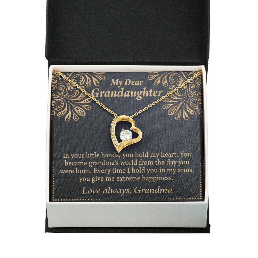 To My Granddaughter Love Means A Grandchild Forever Necklace w Message Card-Express Your Love Gifts