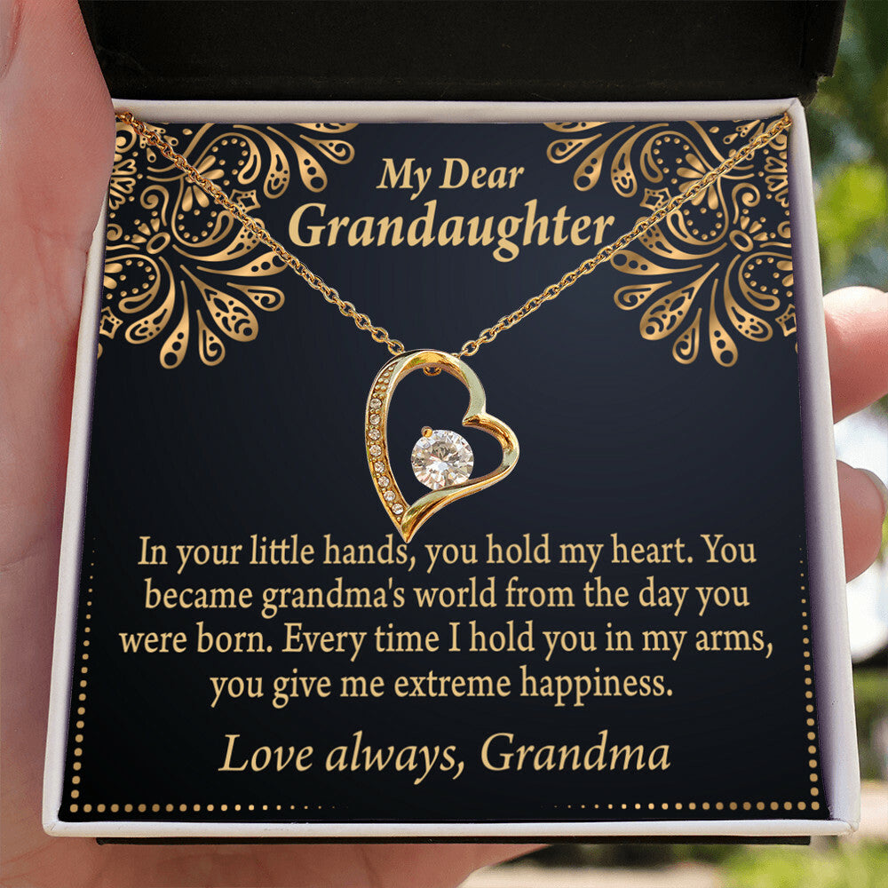 To My Granddaughter Love Means A Grandchild Forever Necklace w Message Card-Express Your Love Gifts