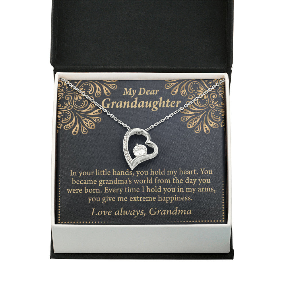 To My Granddaughter Love Means A Grandchild Forever Necklace w Message Card-Express Your Love Gifts