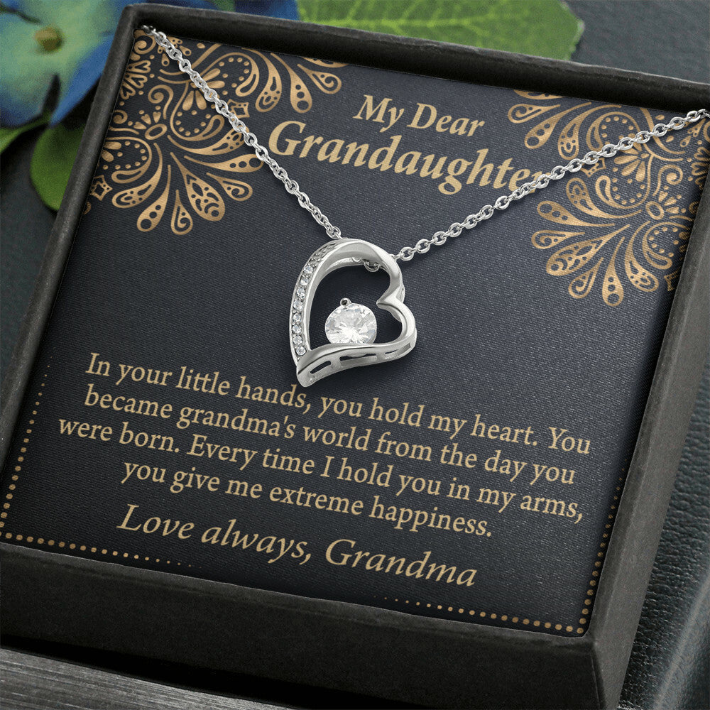 To My Granddaughter Love Means A Grandchild Forever Necklace w Message Card-Express Your Love Gifts