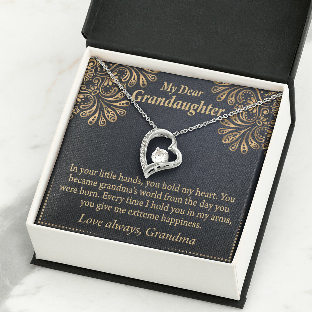 To My Granddaughter Love Means A Grandchild Forever Necklace w Message Card-Express Your Love Gifts
