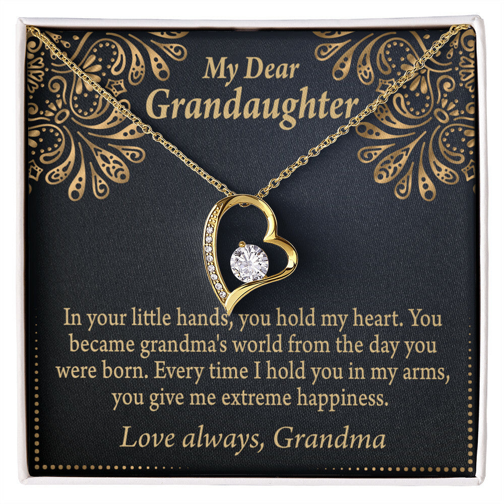 To My Granddaughter Love Means A Grandchild Forever Necklace w Message Card-Express Your Love Gifts