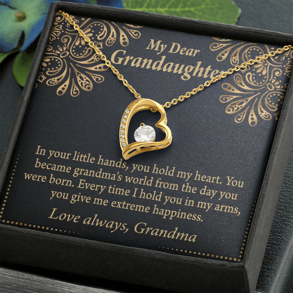 To My Granddaughter Love Means A Grandchild Forever Necklace w Message Card-Express Your Love Gifts