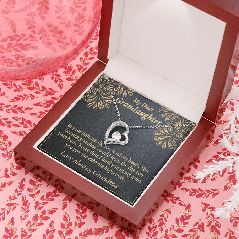 To My Granddaughter Love Means A Grandchild Forever Necklace w Message Card-Express Your Love Gifts
