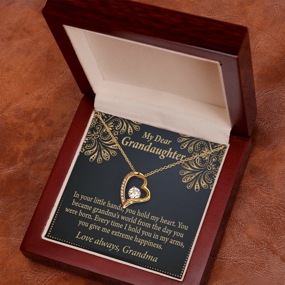 To My Granddaughter Love Means A Grandchild Forever Necklace w Message Card-Express Your Love Gifts