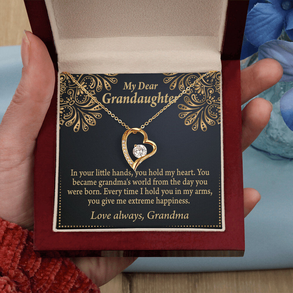 To My Granddaughter Love Means A Grandchild Forever Necklace w Message Card-Express Your Love Gifts