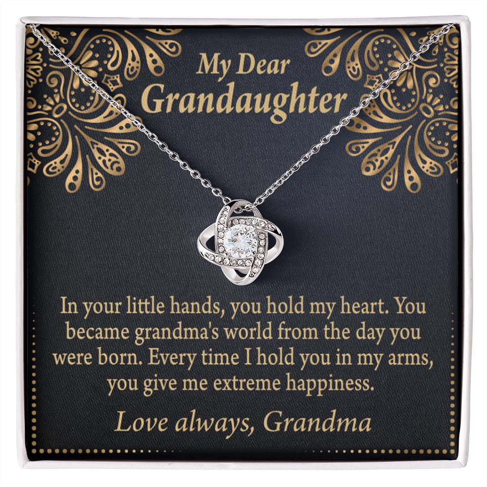 To My Granddaughter Love Means A Grandchild From Grandma Infinity Knot Necklace Message Card-Express Your Love Gifts