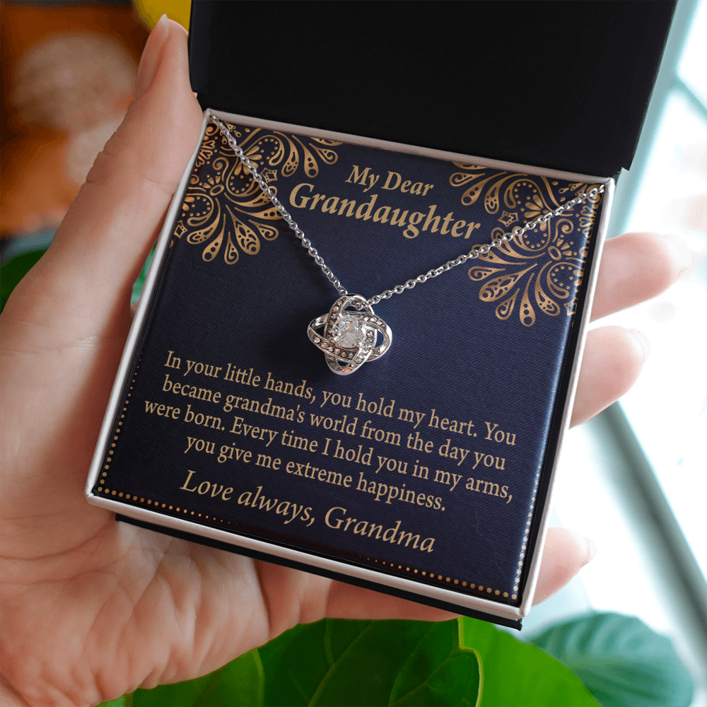 To My Granddaughter Love Means A Grandchild From Grandma Infinity Knot Necklace Message Card-Express Your Love Gifts