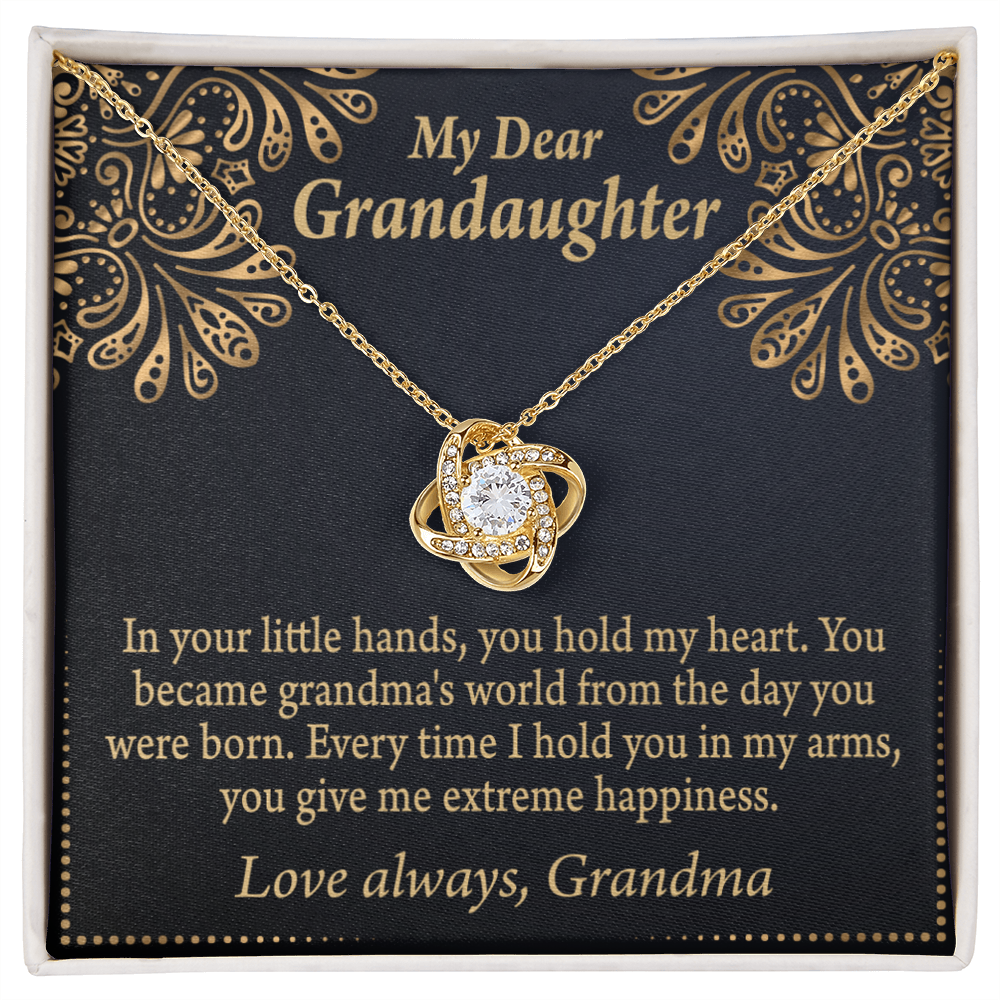 To My Granddaughter Love Means A Grandchild From Grandma Infinity Knot Necklace Message Card-Express Your Love Gifts