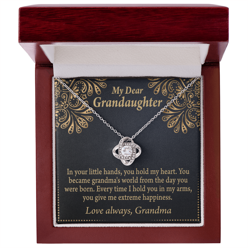 To My Granddaughter Love Means A Grandchild From Grandma Infinity Knot Necklace Message Card-Express Your Love Gifts