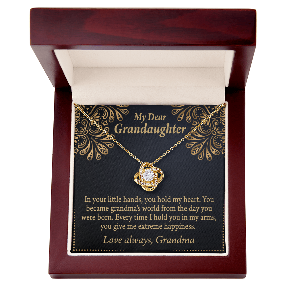 To My Granddaughter Love Means A Grandchild From Grandma Infinity Knot Necklace Message Card-Express Your Love Gifts