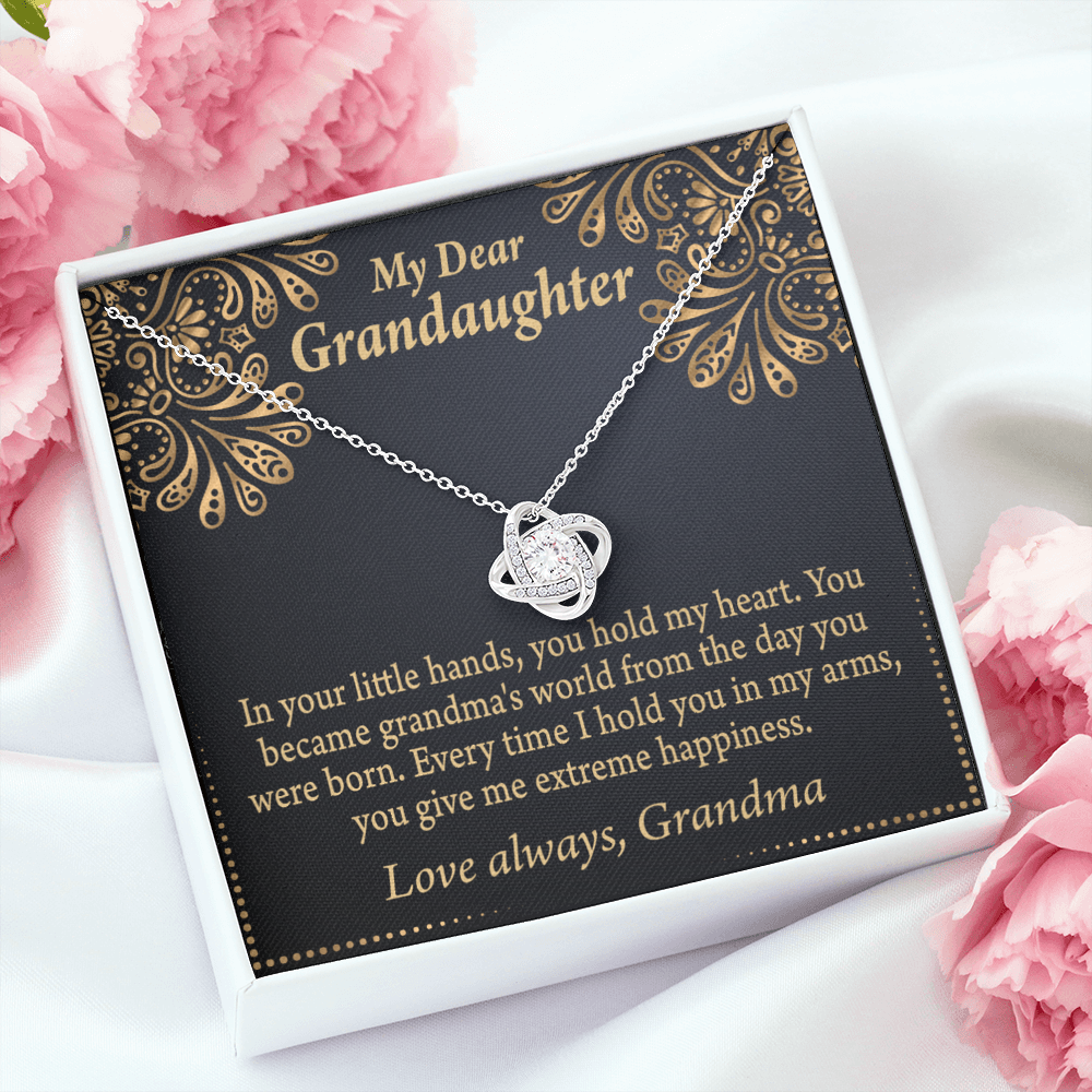 To My Granddaughter Love Means A Grandchild From Grandma Infinity Knot Necklace Message Card-Express Your Love Gifts