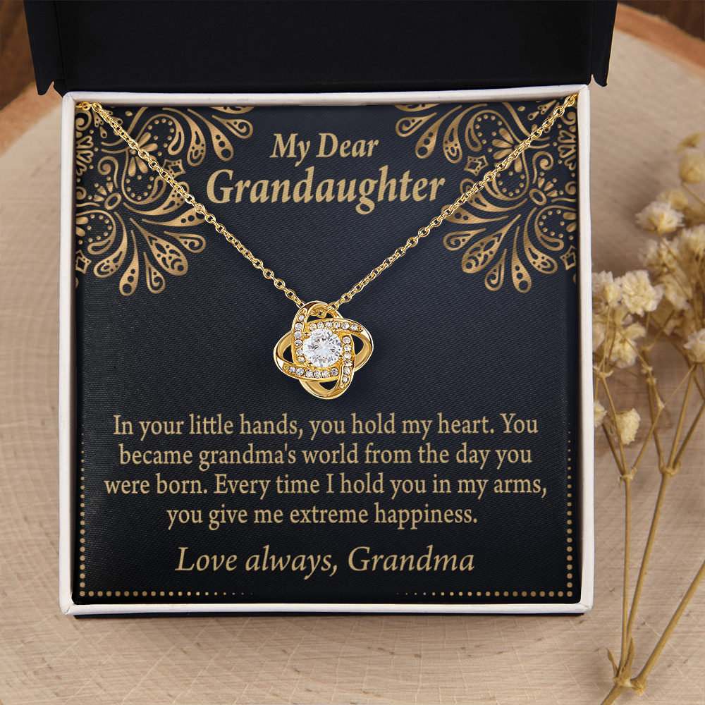 To My Granddaughter Love Means A Grandchild From Grandma Infinity Knot Necklace Message Card-Express Your Love Gifts