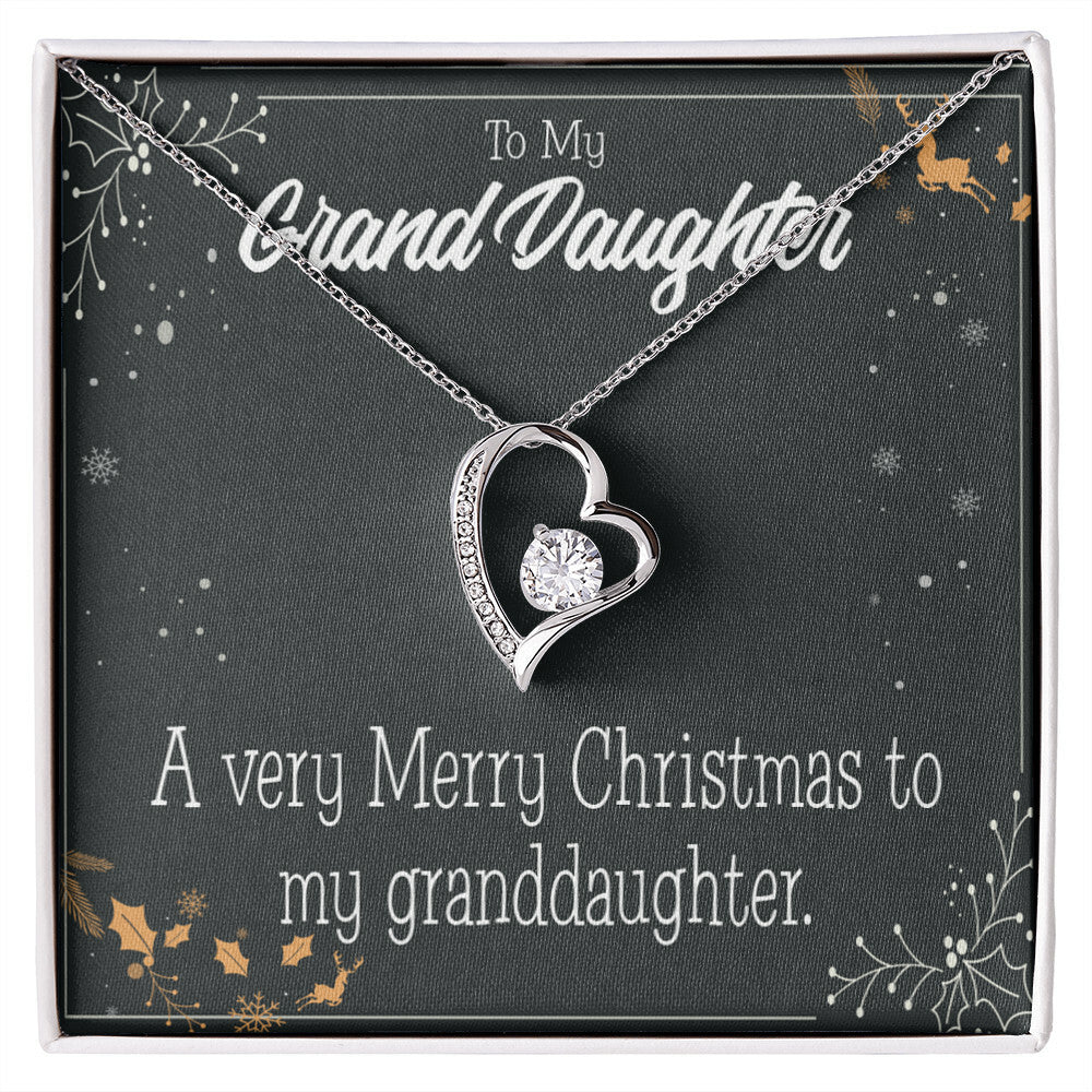 To My Granddaughter Merry Christmas Granddaughter Forever Necklace w Message Card-Express Your Love Gifts