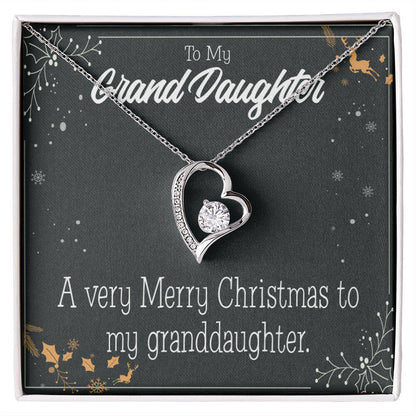To My Granddaughter Merry Christmas Granddaughter Forever Necklace w Message Card-Express Your Love Gifts