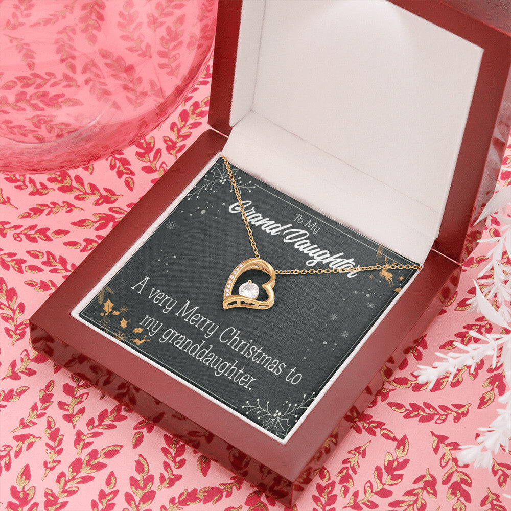 To My Granddaughter Merry Christmas Granddaughter Forever Necklace w Message Card-Express Your Love Gifts
