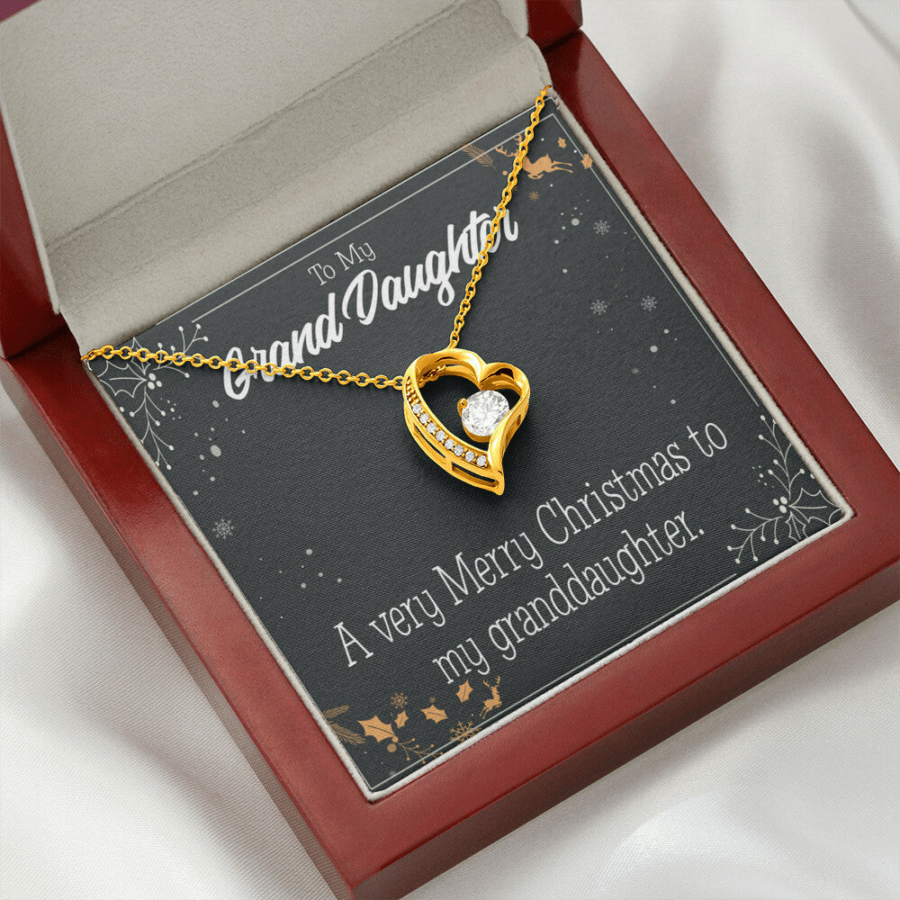 To My Granddaughter Merry Christmas Granddaughter Forever Necklace w Message Card-Express Your Love Gifts